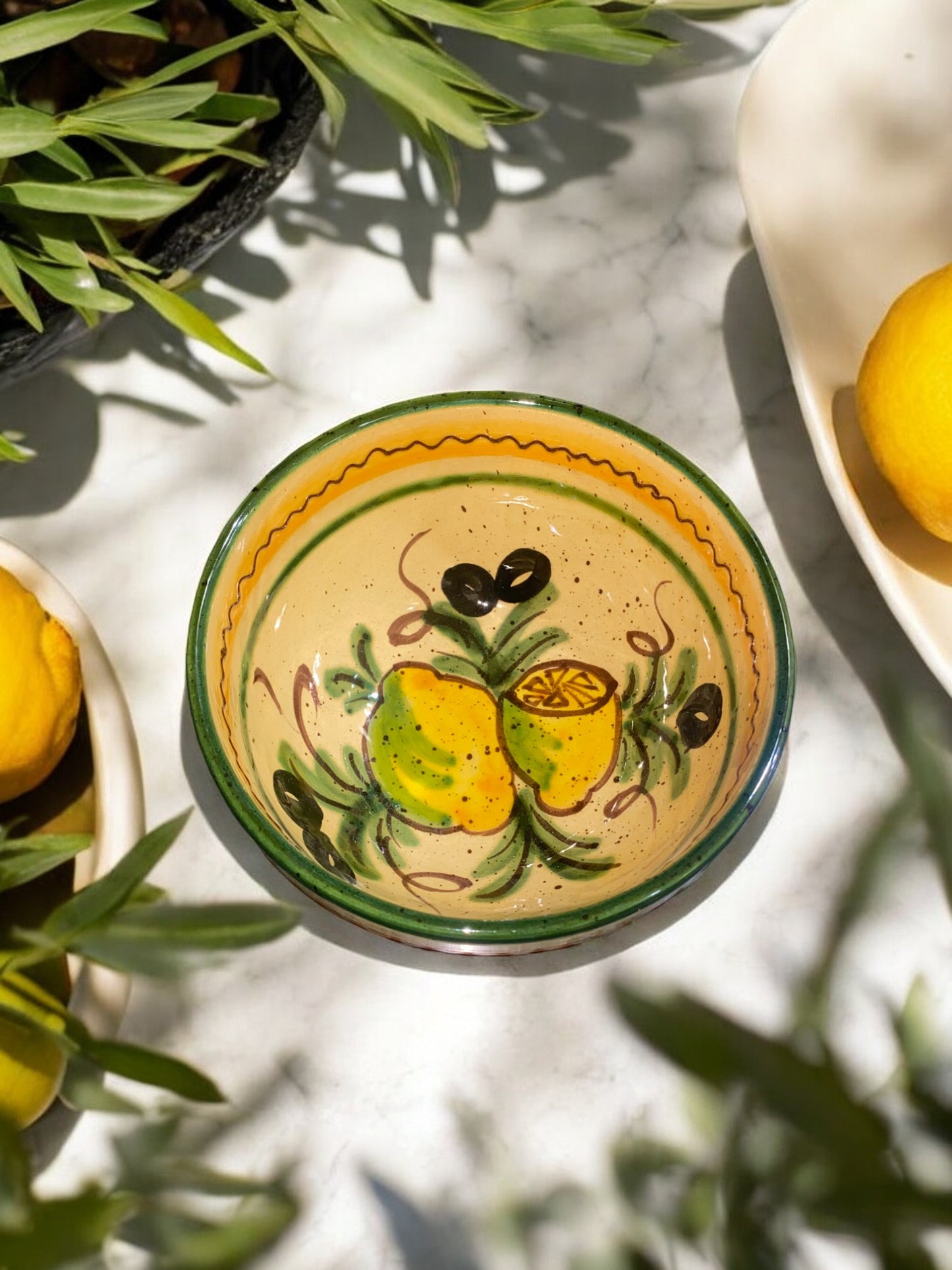 Bol en Céramique Artisanale - Motif Citron Provençal
