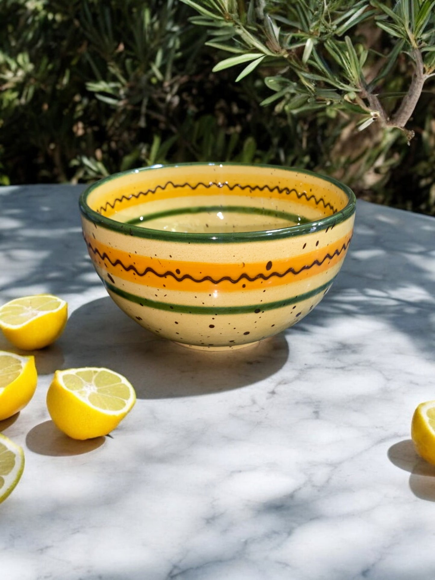 Bol en Céramique Artisanale - Motif Citron Provençal