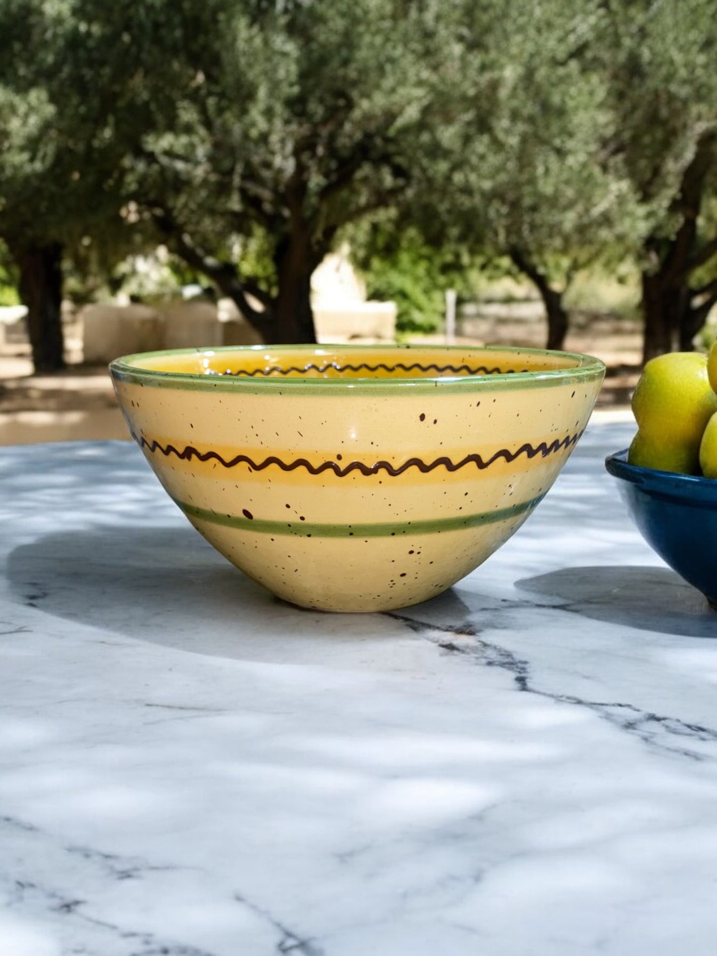 Bol Moyen Oval en Céramique Artisanale - Motif Citron Provençal