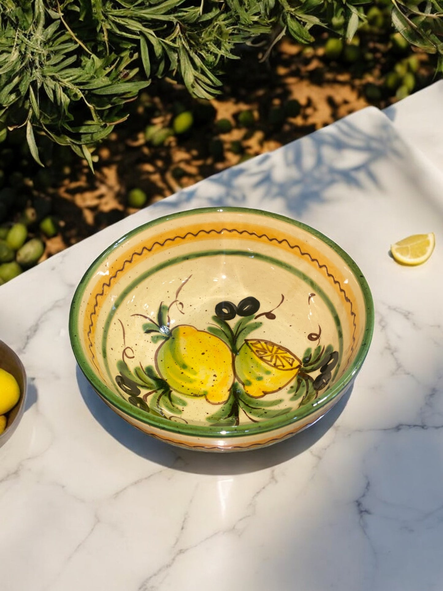 Bol Moyen en Céramique Artisanale - Motif Citron Provençal