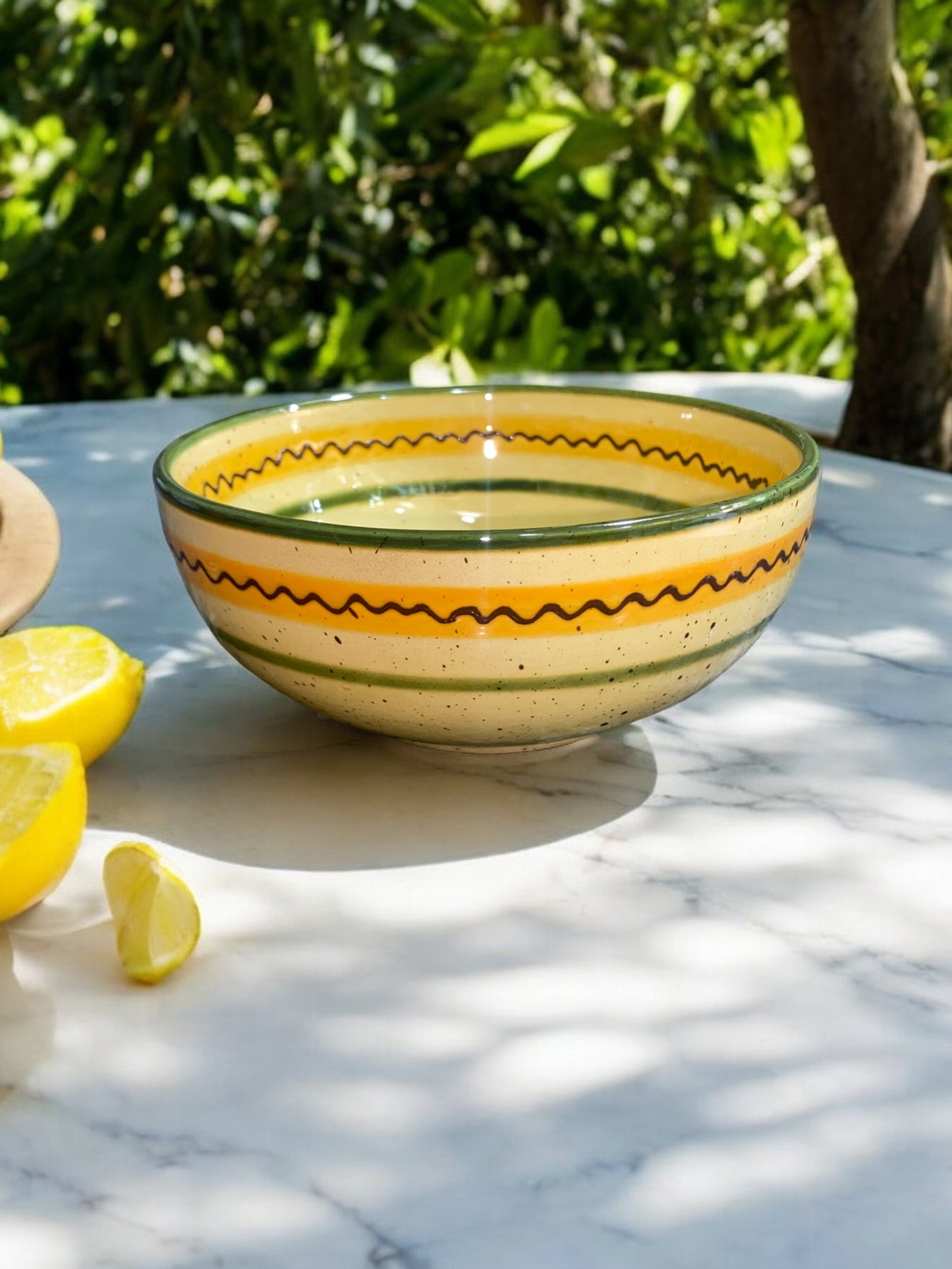 Bol Moyen en Céramique Artisanale - Motif Citron Provençal
