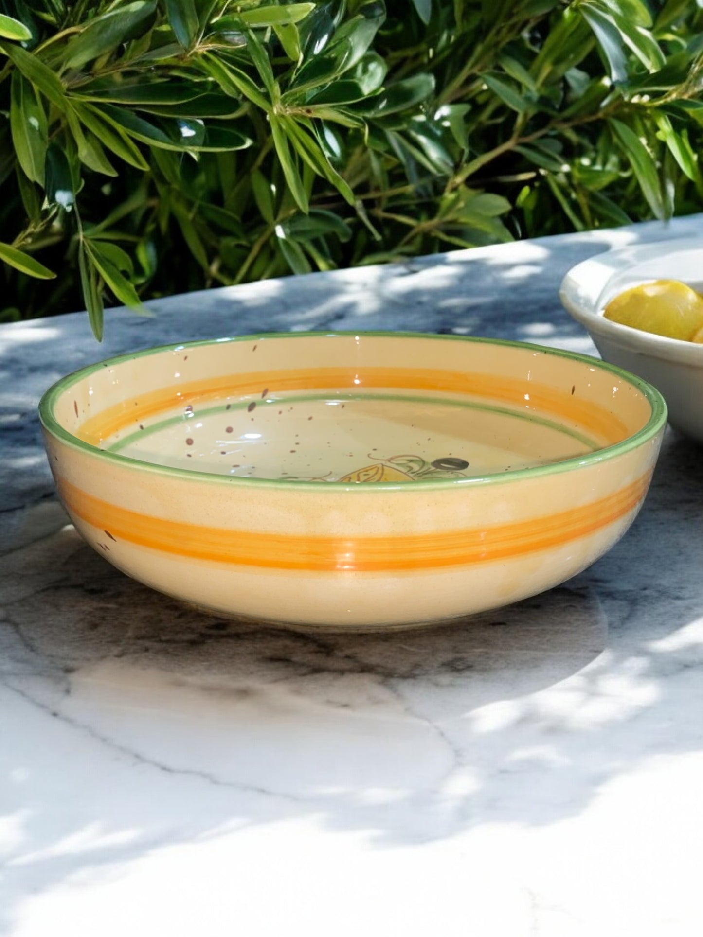 Coupe à Fruits en Céramique Artisanale - Motif Citron Provençal