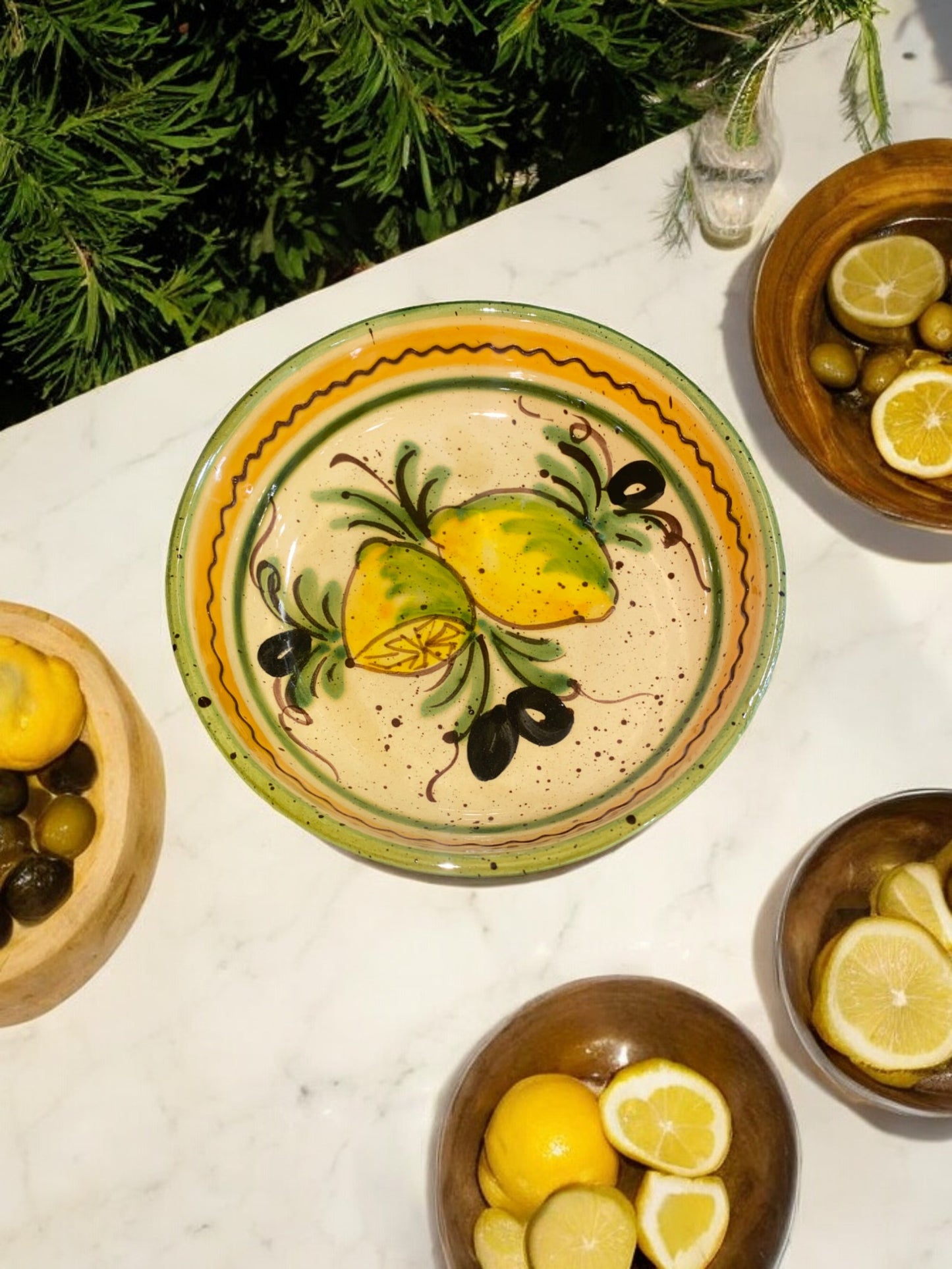 Petite Coupelle Apéritif en Céramique Artisanale - Motif Citron Provençal