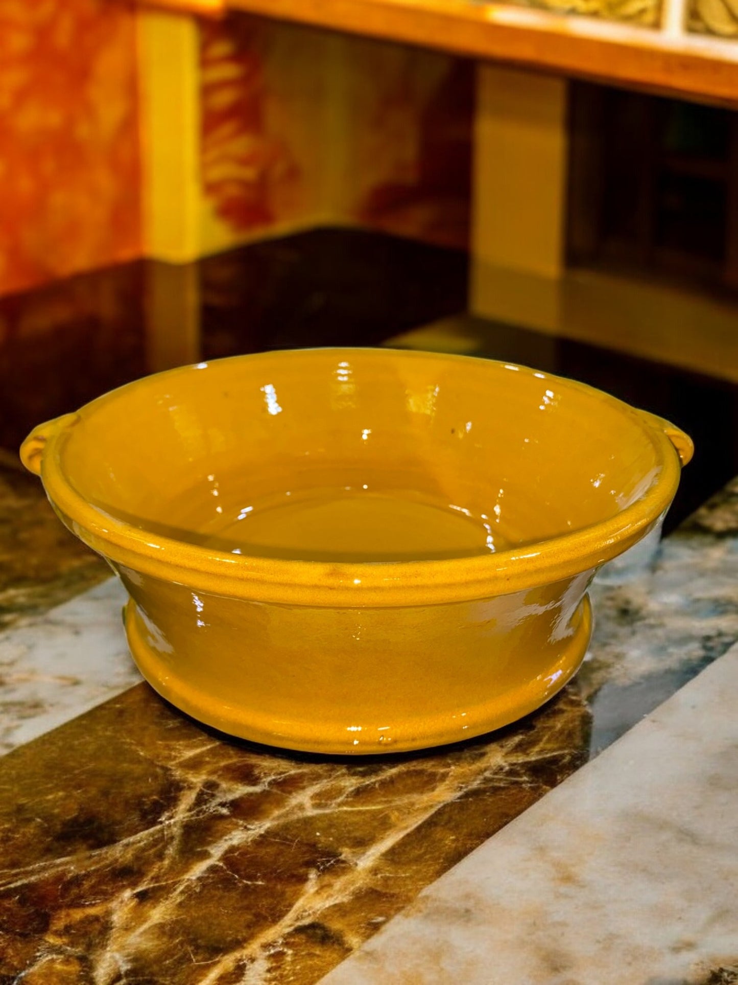 Yellow Handmade Terracotta Oven Dish