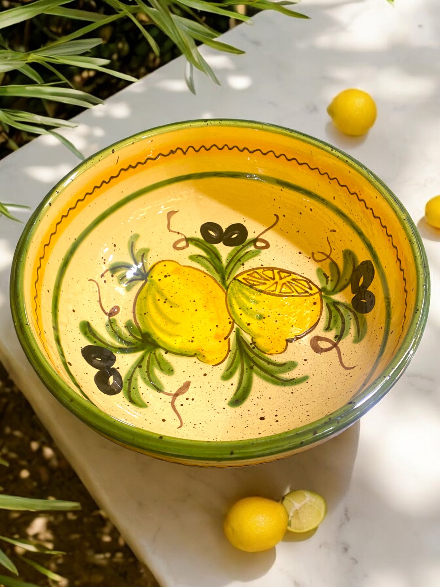 Saladier en Céramique Artisanale - Motif Citron Provençal