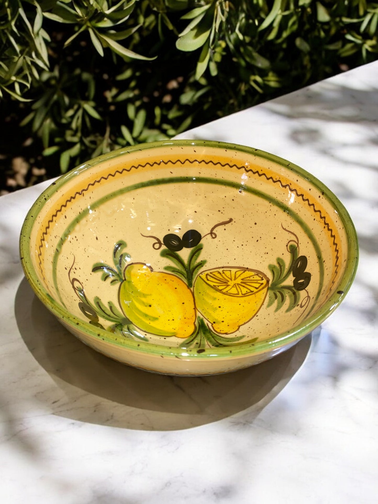 Saladier Oval en Céramique Artisanale - Motif Citron Provençal