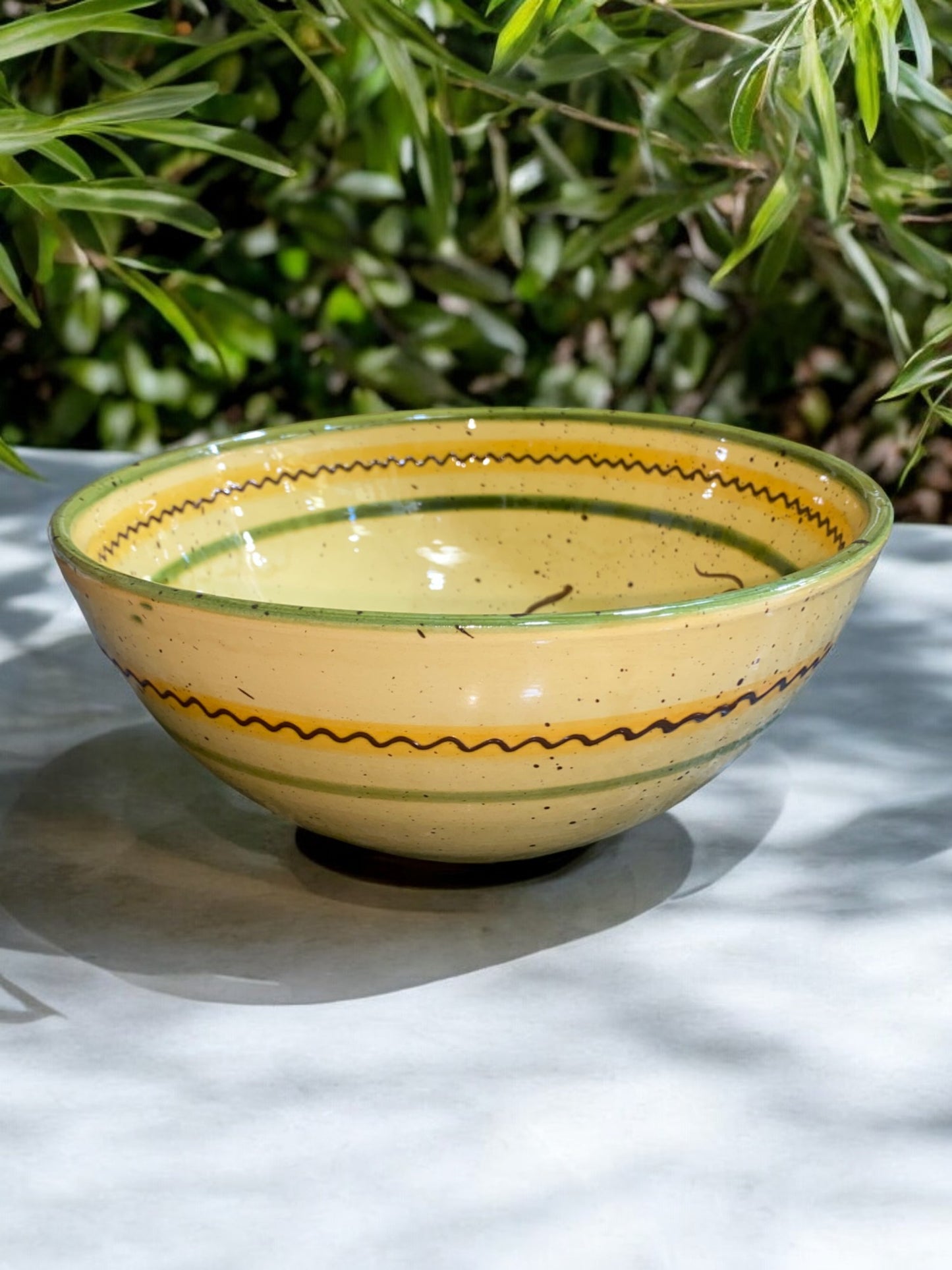 Saladier Oval en Céramique Artisanale - Motif Citron Provençal