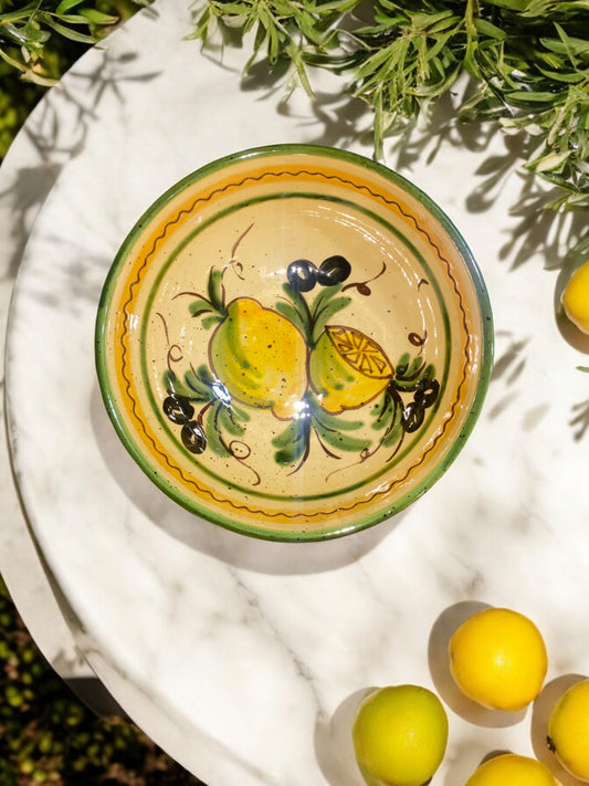 Bol Moyen en Céramique Artisanale - Motif Citron Provençal
