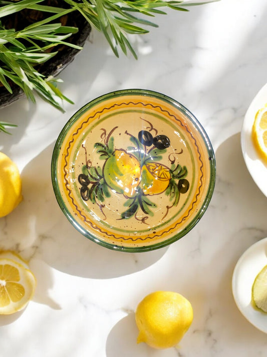 Bol Oval en Céramique Artisanale - Motif Citron Provençal