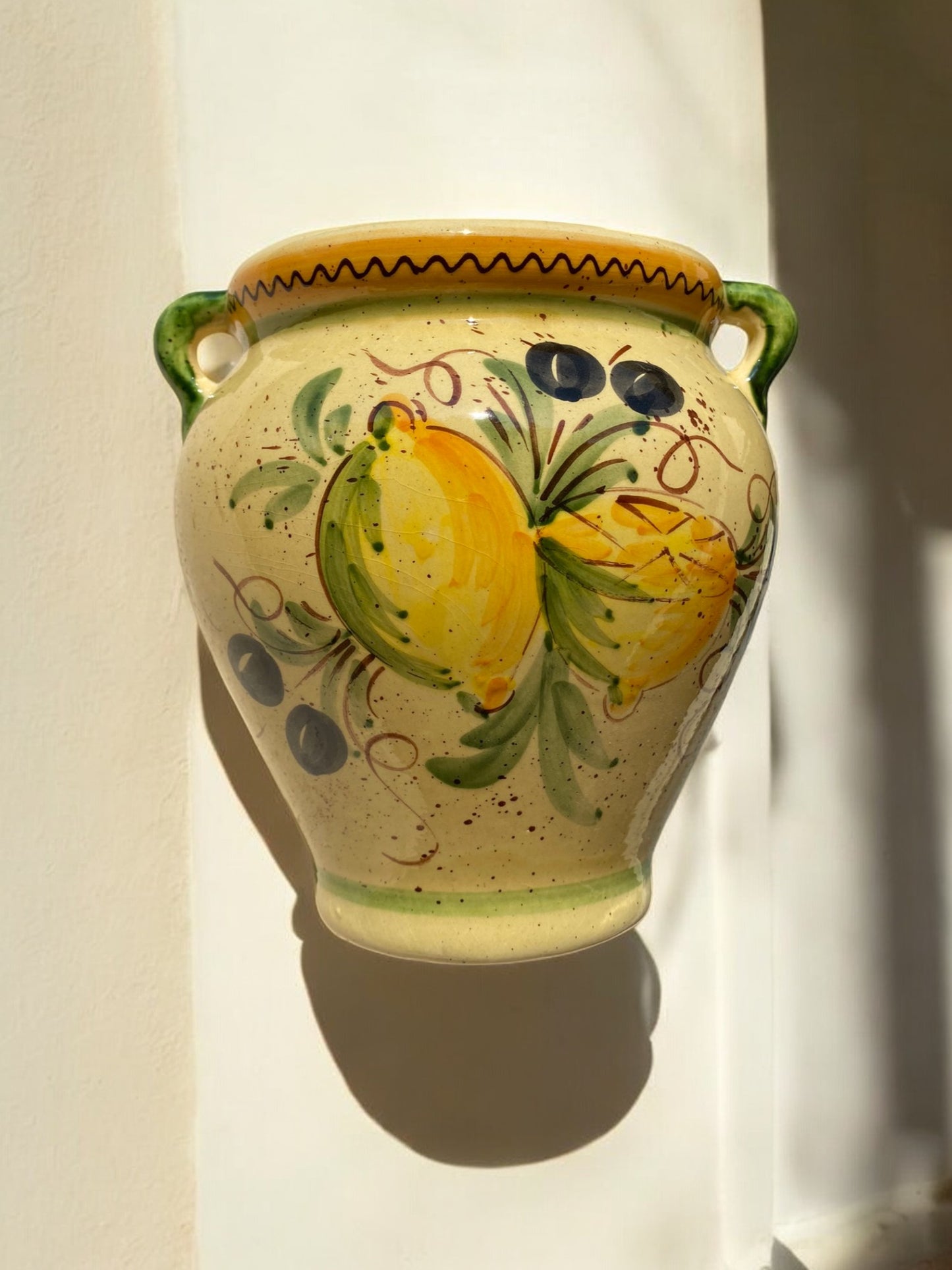 Cache-pot de Grande Taille en Céramique Artisanale - Motif Citron Provençal