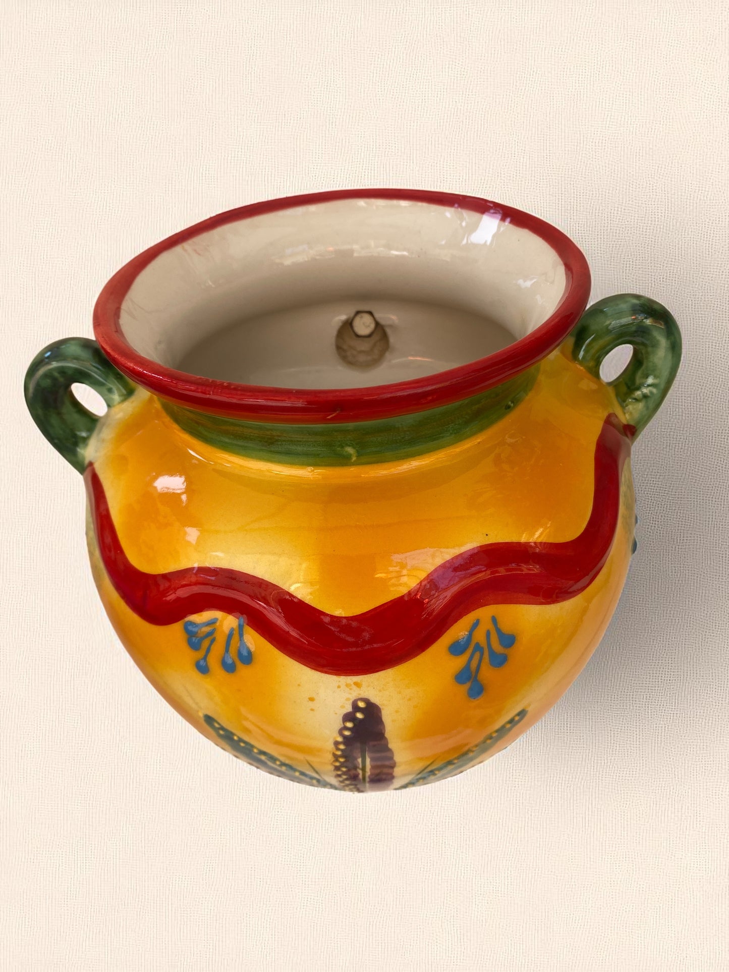 Grande vaso in ceramica fatto a mano - Motivo lavanda provenzale