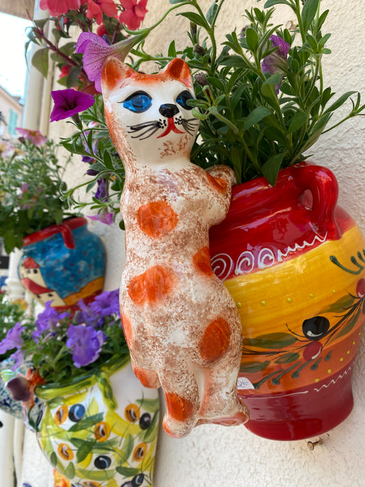 Chat Coloré en Céramique Artisanale