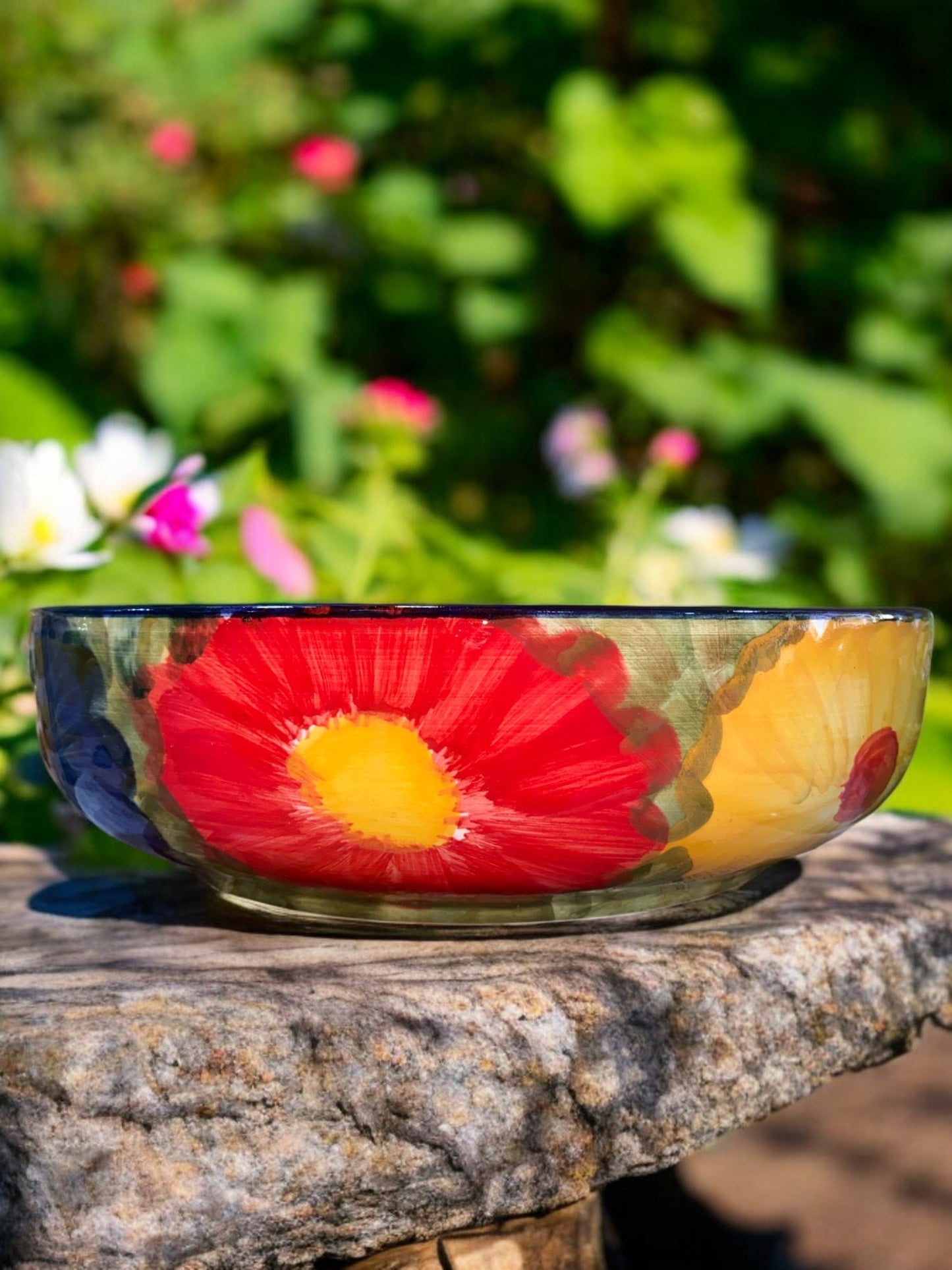 Coupe à Fruits en Céramique Artisanale - Motif Trio