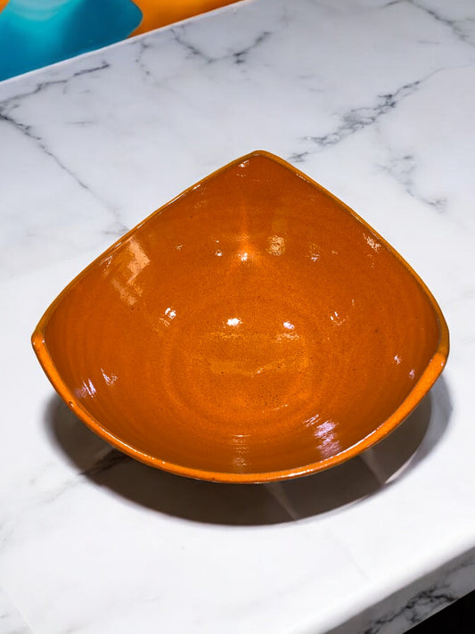 Coupe Triangle Orange en Terre Cuite Artisanale