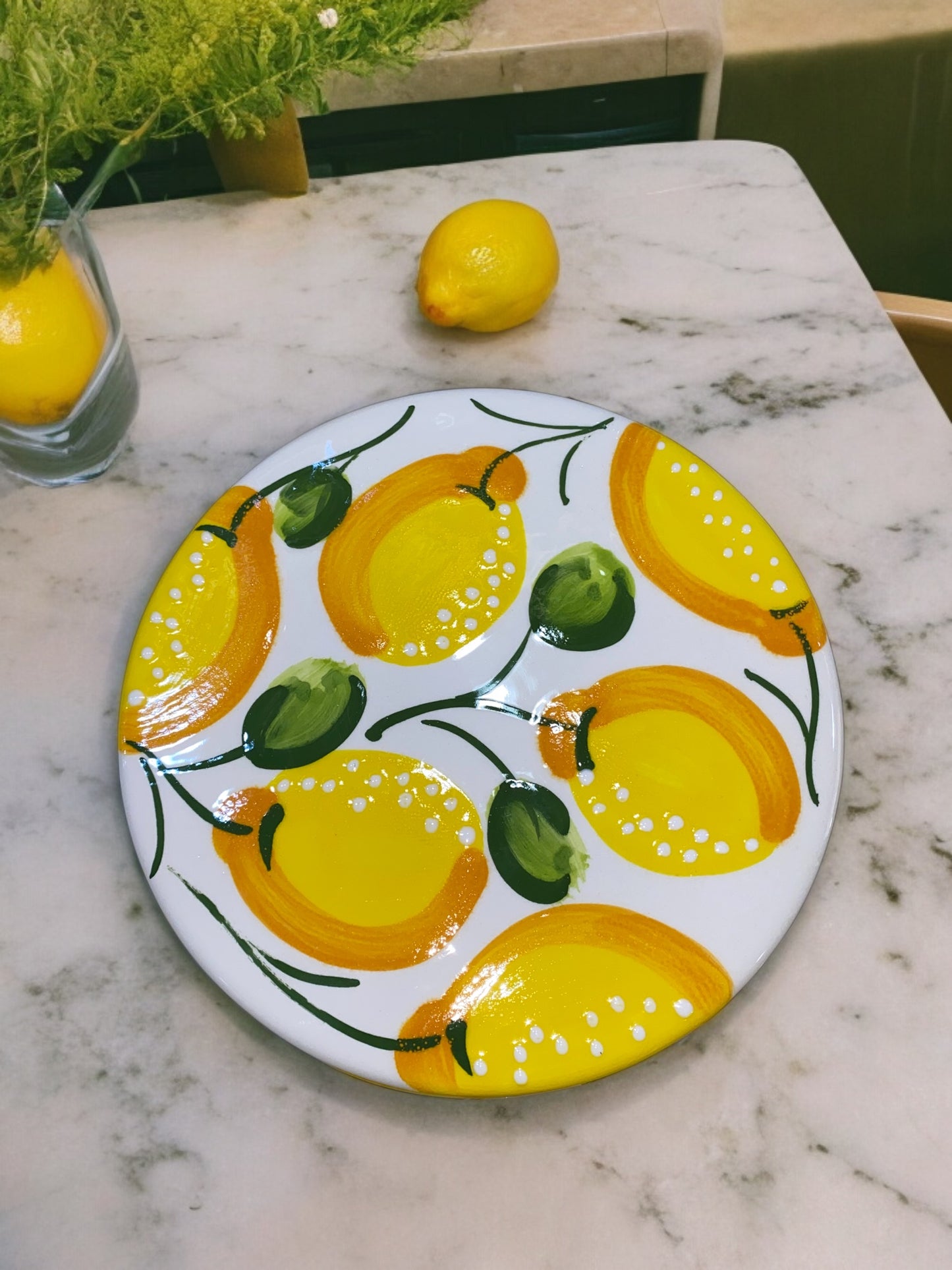 Dessous de Plat en Céramique Artisanale - Motifs Citrons