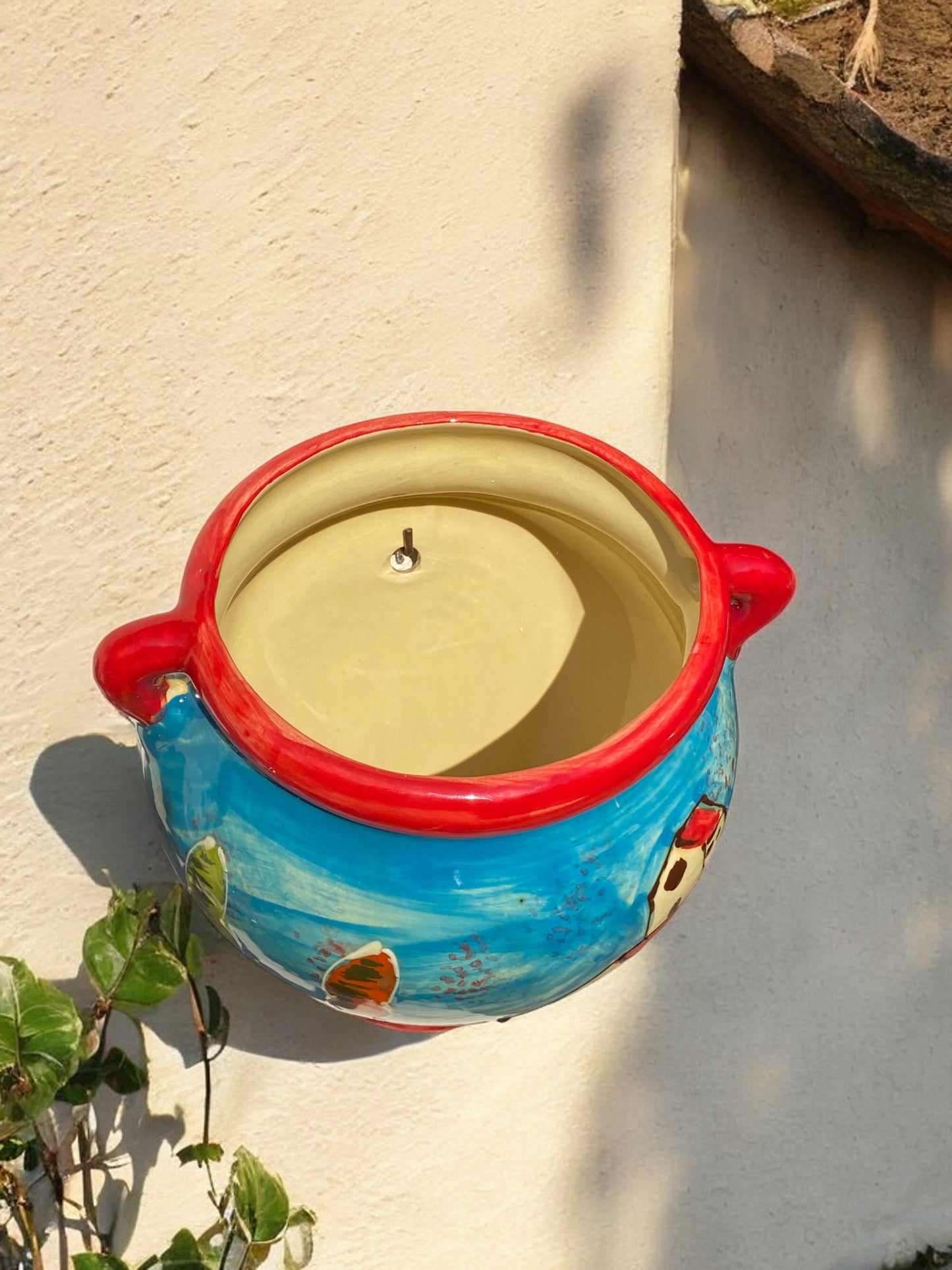 Cache-pot de Grande Taille en Céramique Artisanale - Motif Village Provençal