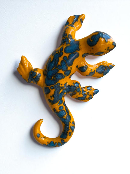 Grand Gecko Coloré en Céramique Artisanale