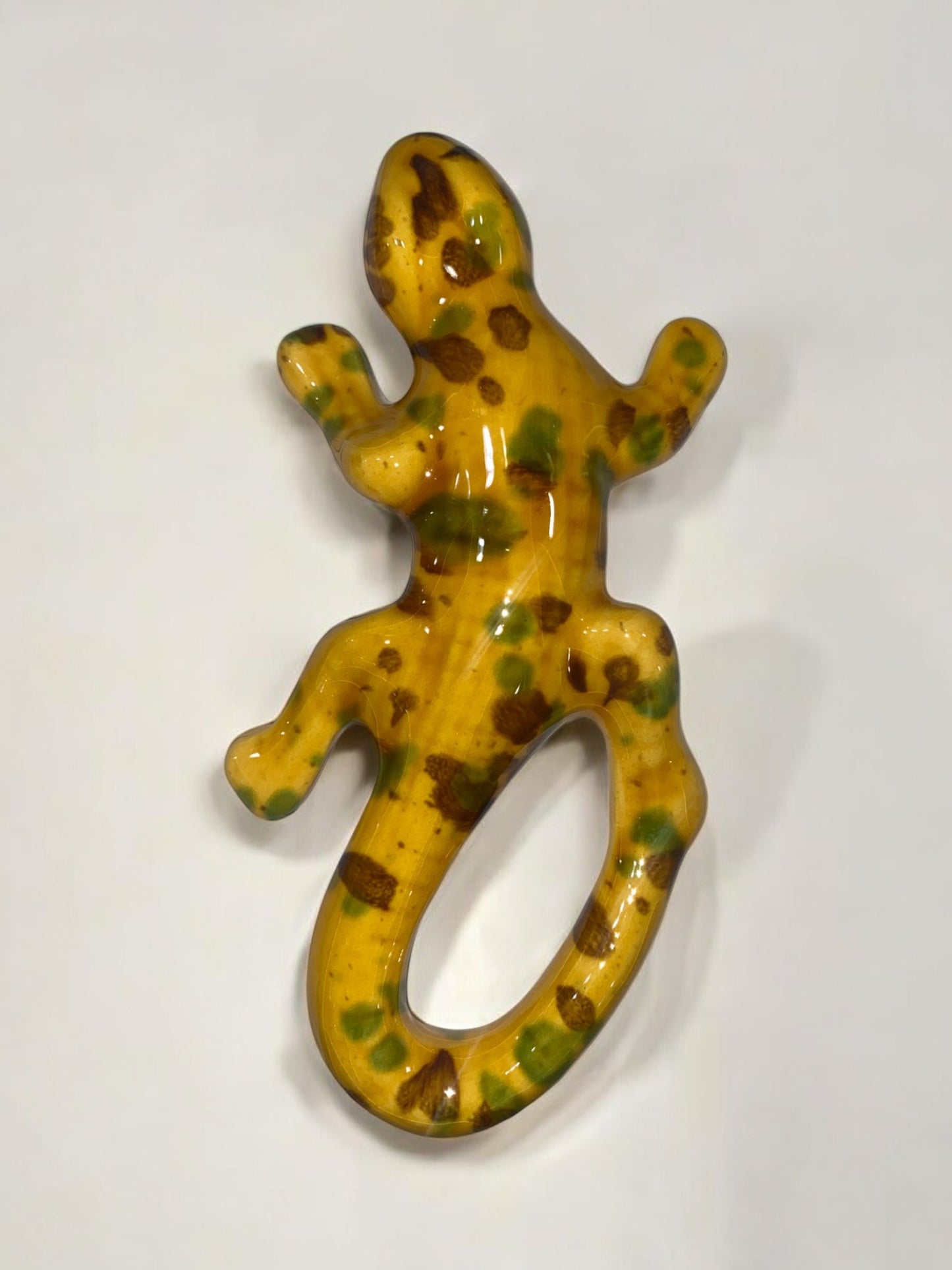 Petit Lézard Jaune en Céramique Artisanale