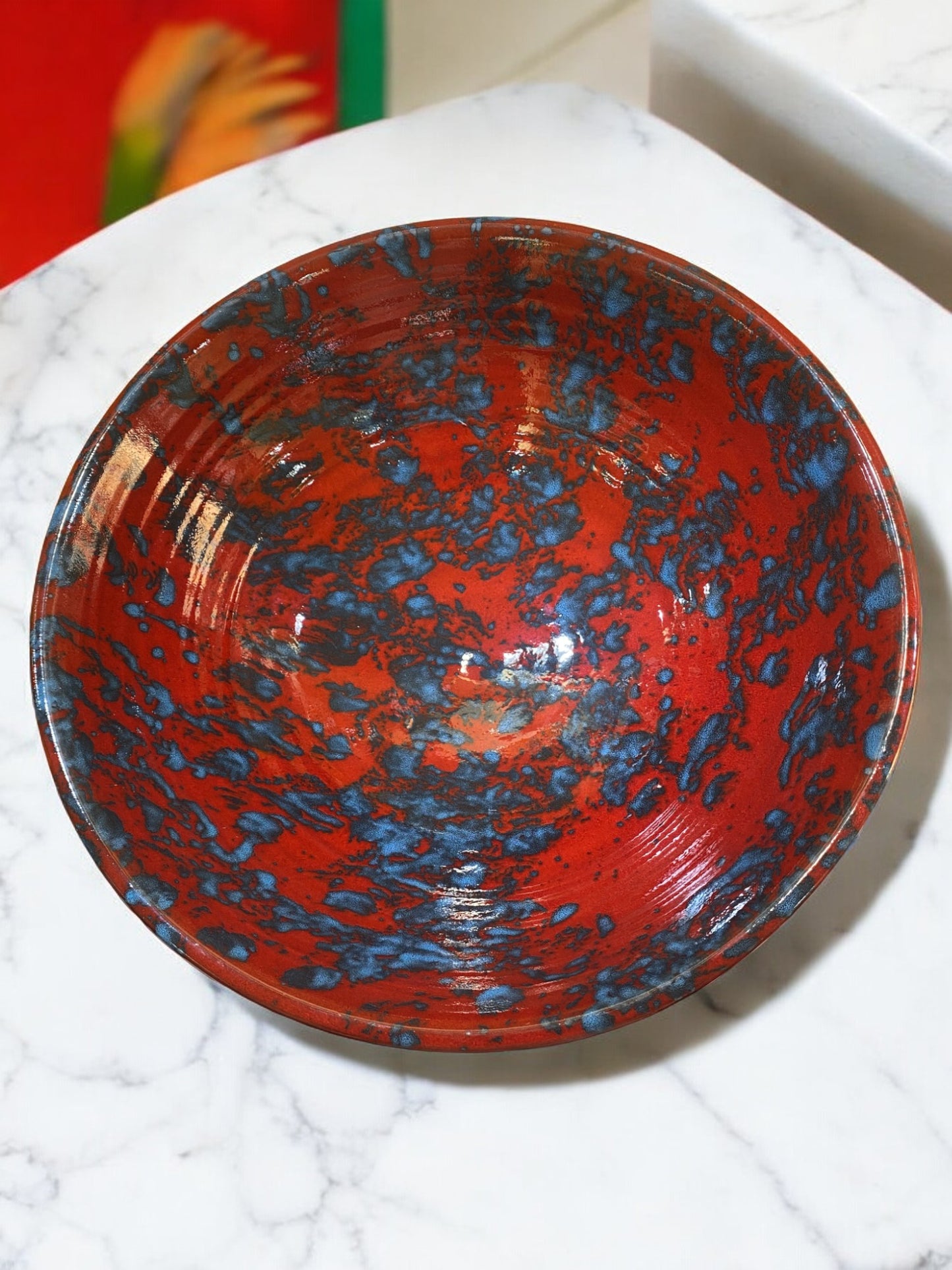 Maxi Coupelle Rouge et Bleu en Terre Cuite Artisanale