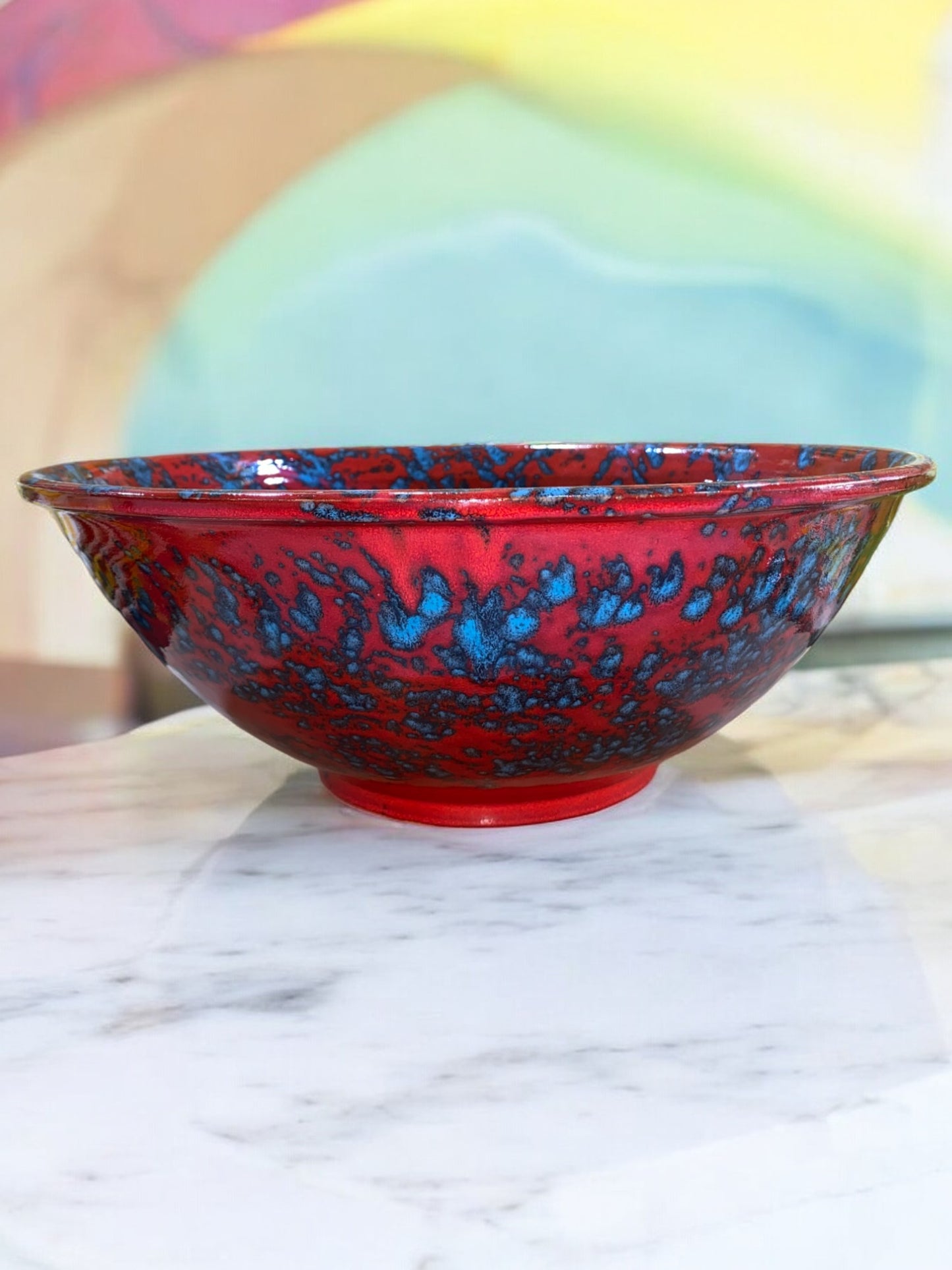 Maxi Coupelle Rouge et Bleu en Terre Cuite Artisanale