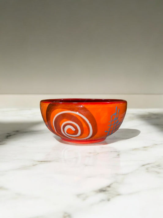 Mini Handmade Ceramic Appetizer Bowl - Verano Pattern