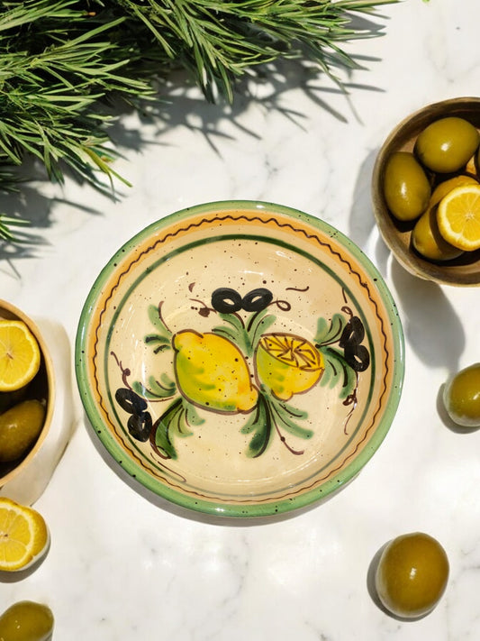 Moyenne Coupelle en Céramique Artisanale - Motif Citron Provençal