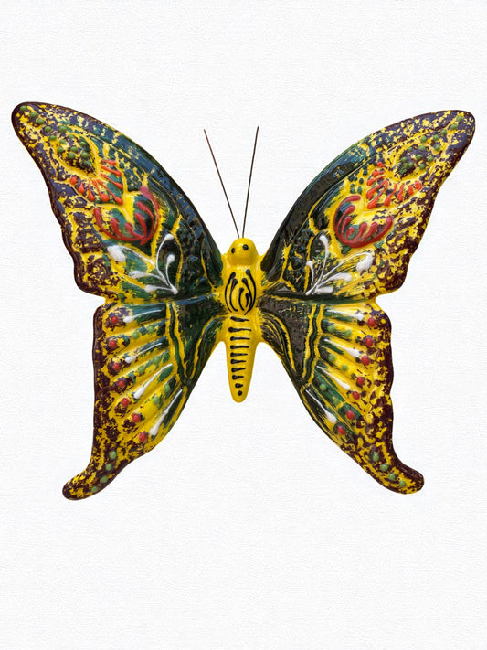 Grand Papillon Coloré en Céramique Artisanale