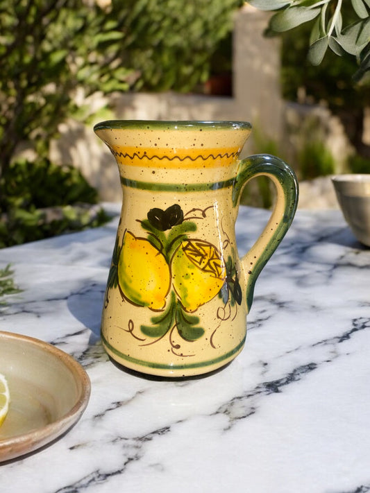 Pichet en Céramique Artisanale - Motif Citron Provençal